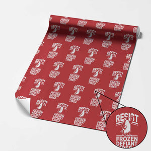 Funny Penguin Resist Wrapping Paper Roll Frozen Defiant Tired FDT Activism TS02 Red Print Your Wear