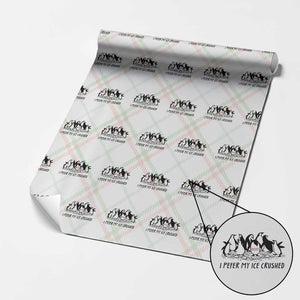 Funny Penguins Resist Protest Wrapping Paper Roll I Pefer My Ice Crushed TS14 Christmas Plaid Print Your Wear