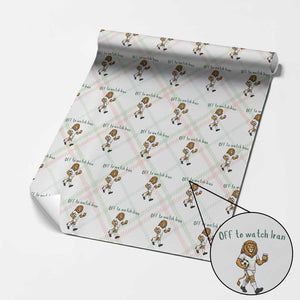 Funny Persian Lion Soccer Fan Gift Wrapping Paper Roll Off To Watch Iran