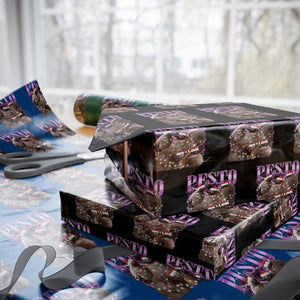 Funny Pesto The Penguin Christmas Wrapping Paper Roll TS11 Black Print Your Wear