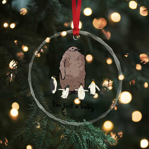 Funny Pesto The Penguin Crystal Glass Ornament I'm Just A Baby Meme TS11 Print Your Wear
