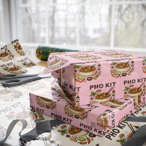 Funny Pho Kit Vietnamese Noodle Pun Wrapping Paper Roll Ramen Pho Lovers Hilarious Foodie Graphic TS02 Light Pink Print Your Wear