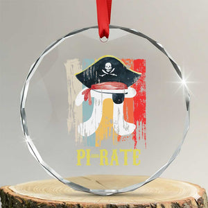 Funny Pi-rate Crystal Glass Ornament Pi Day Math Geek Pirate Lover TS02 Transparent Glass 3'' Circle Print Your Wear