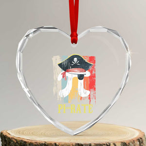 Funny Pi-rate Heart Crystal Glass Ornament Pi Day Math Geek Pirate Lover TS02 Transparent Glass 3'' Heart Print Your Wear
