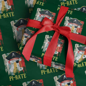 Funny Pi-rate Wrapping Paper Roll Pi Day Math Geek Pirate Lover TS02 Green Print Your Wear