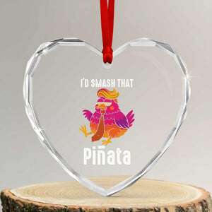 Funny Pinata Mexican Heart Crystal Glass Ornament Trump Always Chicken TS14 Transparent Glass 3'' Heart Print Your Wear