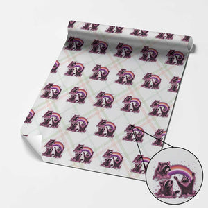 Funny Pink Raccoon Live Laugh Wrapping Paper Roll Lesbian Pride Month