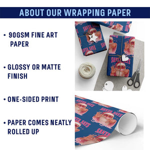 Funny Pink Santa Says Six Seven Wrapping Paper Roll 67 Christmas Meme Gen Alpha TS11 Print Your Wear