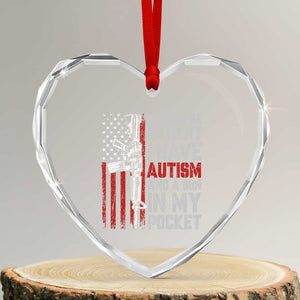 Funny Please Be Patient I Have Autism And A Gun In My Pocket Heart Crystal Glass Ornament Autism Awareness Vintage American Flag TS11 Transparent Glass 3'' Heart Print Your Wear