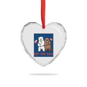 Funny Polar Bear And Beaver Political Protest Heart Crystal Glass Ornament Not For Sale TS12 Print Your Wear