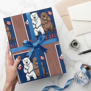 Funny Polar Bear And Beaver Political Protest Wrapping Paper Roll Not For Sale TS12 Mocha Print Your Wear
