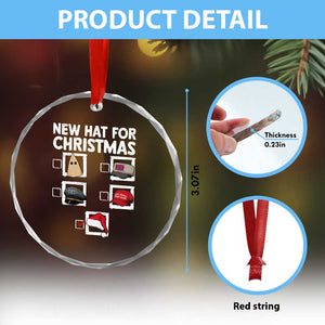 Funny Political Christmas Crystal Glass Ornament Old Hat New Hat TS14 Print Your Wear