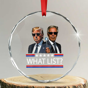 Funny Political Conspiracy Parody Crystal Glass Ornament What List Men in Black Meme TS02 Transparent Glass 3'' Circle Print Your Wear