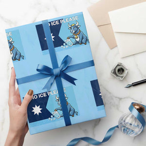 Funny Political Folklore Babe The Blue Ox Wrapping Paper Roll No Ice Please TS12 Light Blue Print Your Wear