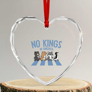 Funny Political No Kings In America Heart Crystal Glass Ornament Gift For Animal Lovers TS12 Transparent Glass 3'' Heart Print Your Wear