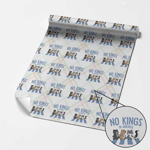 Funny Political No Kings In America Wrapping Paper Roll Gift For Animal Lovers TS12 Christmas Plaid Print Your Wear