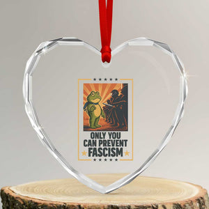 Funny Portland Frog Protest Heart Crystal Glass Ornament Only You Can Prevent Fascism Gift TS12 Transparent Glass 3'' Heart Print Your Wear