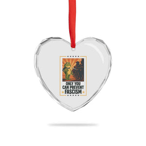 Funny Portland Frog Protest Heart Crystal Glass Ornament Only You Can Prevent Fascism Gift TS12 Print Your Wear