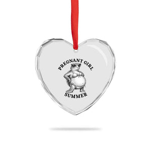 Funny Pregnant Girl Summer Turtle Heart Crystal Glass Ornament Cute Stipple Maternity Bikini Sea Turtle Beach
