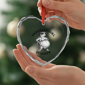 Funny Pregnant Girl Summer Turtle Heart Crystal Glass Ornament Cute Stipple Maternity Bikini Sea Turtle Beach