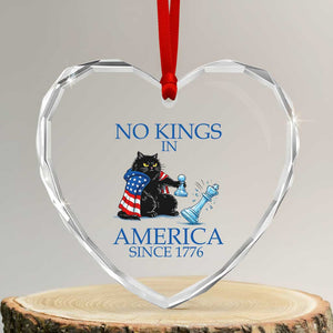 Funny Protest Chess Cat No Kings In America Heart Crystal Glass Ornament Political Humor Gift TS12 Transparent Glass 3'' Heart Print Your Wear