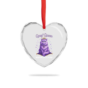 Funny Queef Queen Cat Heart Crystal Glass Ornament Hear My Kitty Purr Inappropriate Dirty Adult Humor TS11 Print Your Wear