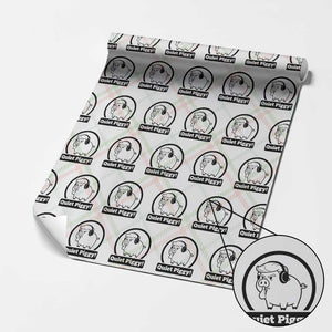 Funny Quiet Quiet Piggy Meme Wrapping Paper Roll Anti Fascist Political Parody Gift - Print Your Wear