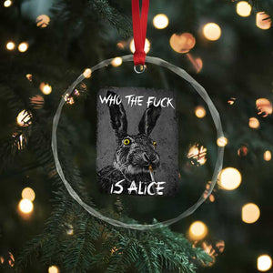 Funny Rabbit Who The Fuck Is Alice Crystal Glass Ornament TS11 Print Your Wear