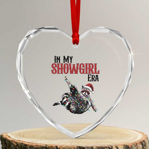 Funny Raccoon Christmas Heart Crystal Glass Ornament In My Costume Era TS14 Transparent Glass 3'' Heart Print Your Wear