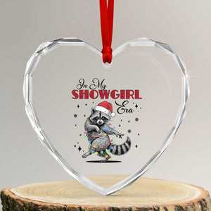 Funny Raccoon Christmas Heart Crystal Glass Ornament In My Costume Era Xmas TS14 Transparent Glass 3'' Heart Print Your Wear