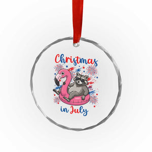 Funny Raccoon Christmas In July 4th of July Crystal Glass Ornament TS14 Print Your Wear