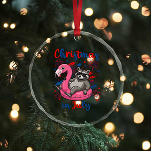 Funny Raccoon Christmas In July 4th of July Crystal Glass Ornament TS14 Print Your Wear