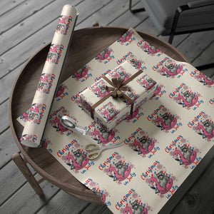 Funny Raccoon Christmas In July 4th of July Wrapping Paper Roll