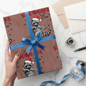 Funny Raccoon Christmas Wrapping Paper Roll In My Costume Era Xmas TS14 Mocha Print Your Wear