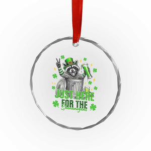 Funny Raccoon Drinking Beer St Patricks Day Crystal Glass Ornament Just Here For The Shenanigans TS14 Print Your Wear