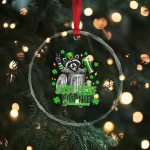 Funny Raccoon Drinking Beer St Patricks Day Crystal Glass Ornament Just Here For The Shenanigans TS14 Print Your Wear