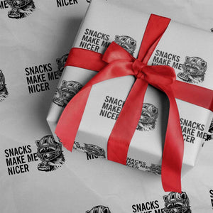 Funny Raccoon Eating Pizza Wrapping Paper Roll Snacks Make Me Nicer TS14 White Print Your Wear