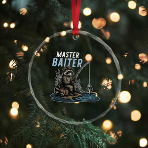 Funny Raccoon Fishing Crystal Glass Ornament Master Baiter Fisherman TS14 Print Your Wear