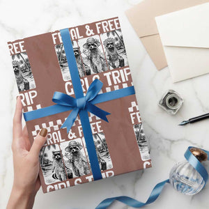 Funny Raccoon Girls Trip Travel Wrapping Paper Roll Feral And Free