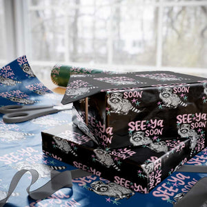 Funny Raccoon Graduation Wrapping Paper Roll Senior Grad 2026 See Ya Soon TS14 Black Print Your Wear