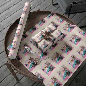 Funny Raccoon Meme Wrapping Paper Roll I Put The Fun In Dysfunctional TS02 Beige Print Your Wear