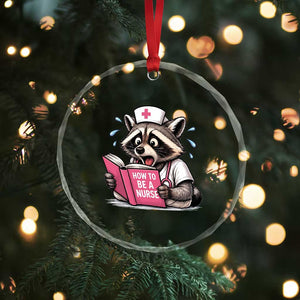 Funny Raccoon Nursing Student Healthcare Gift Crystal Glass Ornament TS12 Print Your Wear