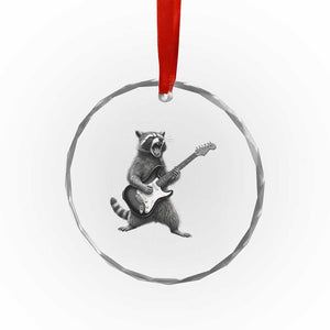 Funny Raccoon Playing Guitar Rock and Roll Crystal Glass Ornament TS11 Print Your Wear