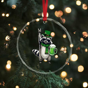 Funny Raccoon Rock On Crystal Glass Ornament St Patricks Day Gift TS12 Print Your Wear