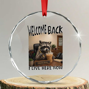 Funny Raccoon School Principal Crystal Glass Ornament Welcom Back To School TS14 Transparent Glass 3'' Circle Print Your Wear
