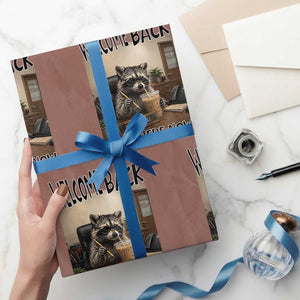 Funny Raccoon School Principal Wrapping Paper Roll Welcom Back To School TS14 Mocha Print Your Wear