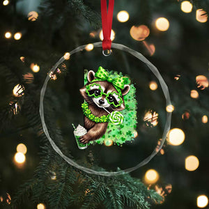 Funny Raccoon St Patricks Day Crystal Glass Ornament Irish Party Animal Gift TS12 Print Your Wear