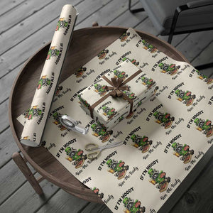 Funny Raccoon St Patricks Day Wrapping Paper Roll If I'm Moody Give Me Foody TS14 Beige Print Your Wear