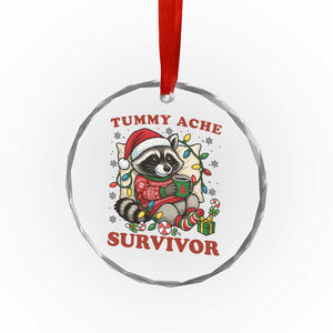 Funny Racoon Christmas Meme Crystal Glass Ornament Tummy Ache Survivor TS14 Print Your Wear