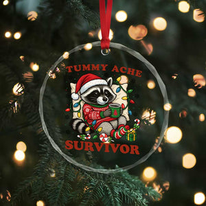 Funny Racoon Christmas Meme Crystal Glass Ornament Tummy Ache Survivor TS14 Print Your Wear